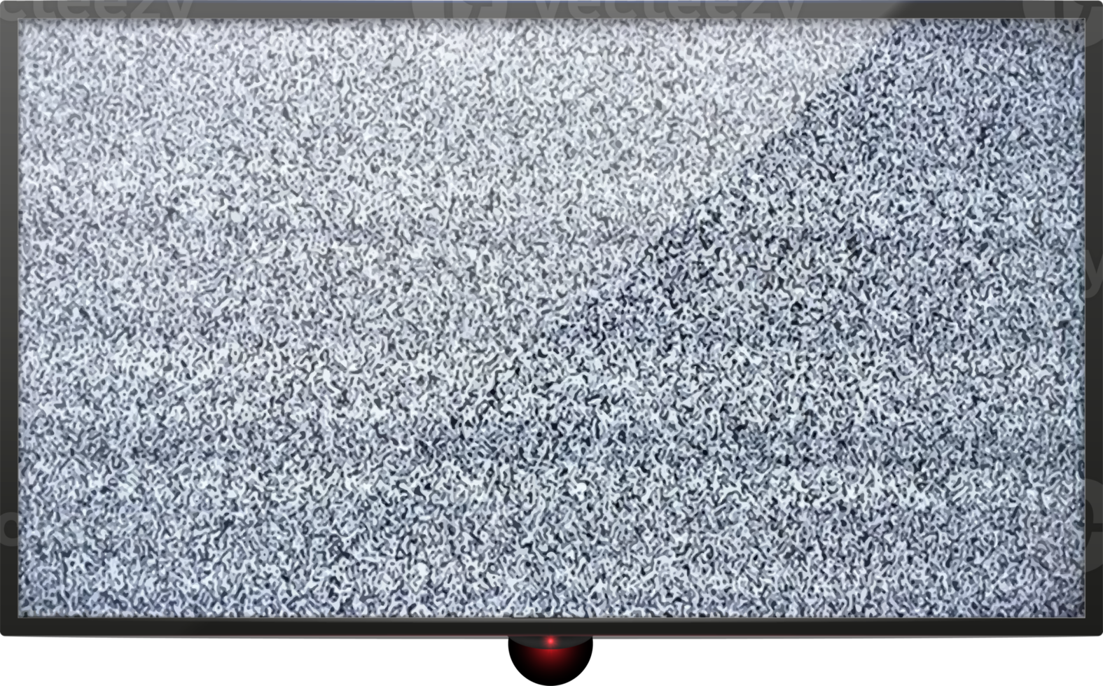 Television screen displaying static/noise with a red indicator light beneath.